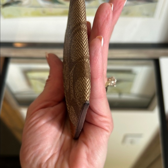 Coach Tan and Brown Card Holder with Colorful Logo - Picture 4 of 7